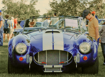 Classic car engine bay mechanical detail