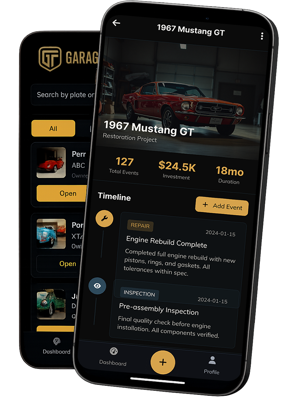 Garagefolio App Preview